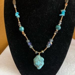 Turquoise and bead necklace